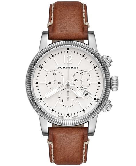 burberry bu7817 tan leather|Burberry Women's BU7817 The Utilitarian Analog Swiss Quartz .